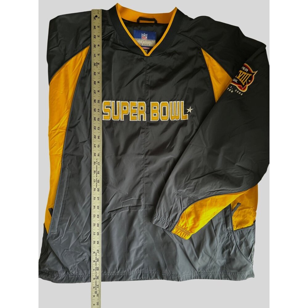 Vintage Reebok NFL Super Bowl XXXVIII Pullover Jacket XL Team Apparel On Field - Picture 7 of 7